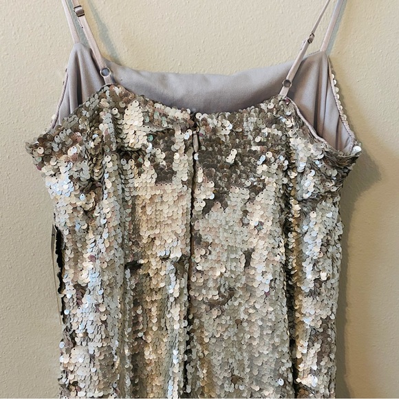 Lulus Top of the Hour Silver Sequin Mini Dress The Eras Tour Size Medium - Picture 5 of 10
